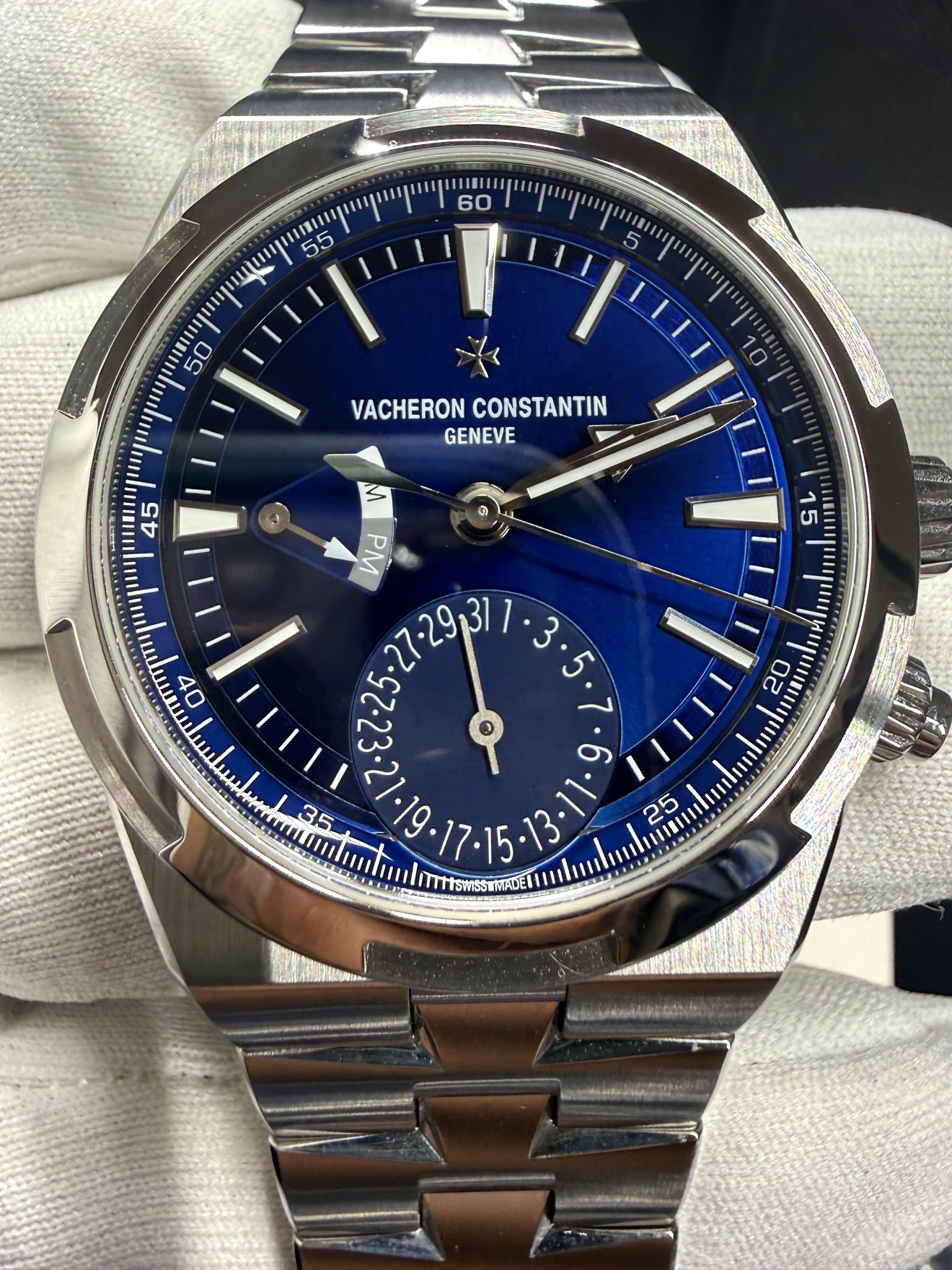 Vacheron Constantin Overseas Dual Time in stainless steel with a blue dial